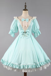 Midsummer Galaxy Solid Color Short Sleeves Ruffle Bowknot Sweet Lolita OP Dress